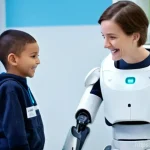 소아뇌성마비 재활 - A cheerful young child, around 8-10 years old, with cerebral palsy, is wearing a modern, sleek, and ...