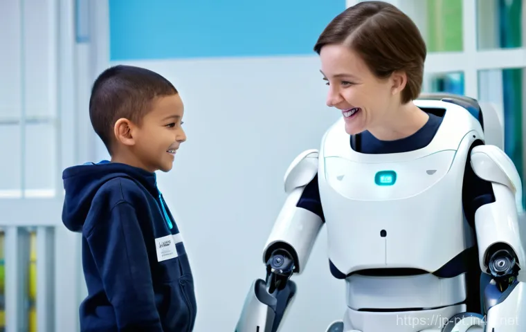 소아뇌성마비 재활 - A cheerful young child, around 8-10 years old, with cerebral palsy, is wearing a modern, sleek, and ...