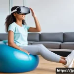 재활운동프로그램 - **Prompt:** A vibrant, futuristic rehabilitation center. A young adult female, wearing comfortable, ...